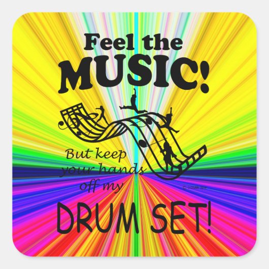 Drum Set voelt de Sticker Muziekplein (Voorkant)