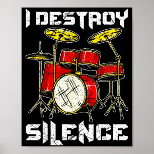 Drum Slagwerker Drummers Ik Vernietig Stilte Drum Poster