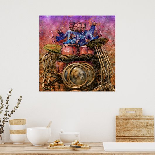 Drum Solo-afdruk Poster (Keuken)
