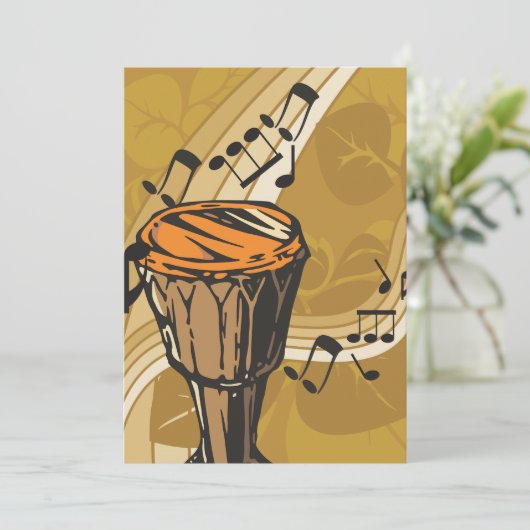 Drum Sound-uitnodigingen Kaart (Staand voorkant)