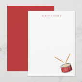Drum Stationery - Drum bedankje Kaarten Notitiekaartje (Voorkant / Achterkant)