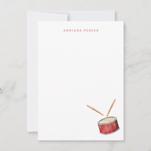 Drum Stationery - Drum bedankje Kaarten Notitiekaartje (Voorkant)