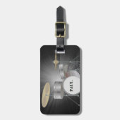 Drum Stel Bagagelabel in met lederen riem (Voorkant verticaal)