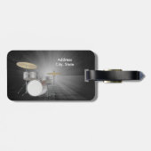 Drum Stel Bagagelabel in met lederen riem (Achterkant horizontaal)