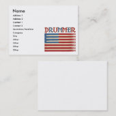 Drum Stick USA Flag Drummer T - shirts en Gifts Visitekaartje (Voorkant / Achterkant)