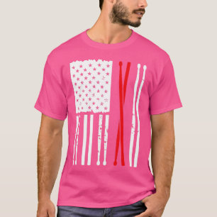  drum Sticks Amerikaanse vlag Funny Drummer Gi T-shirt