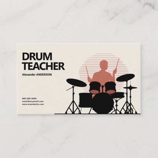 Drum Teacher Visitekaartje (Voorkant)