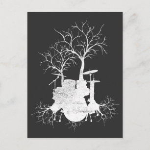 Drum Tree Natuur Music Lover Drummer Art Briefkaart
