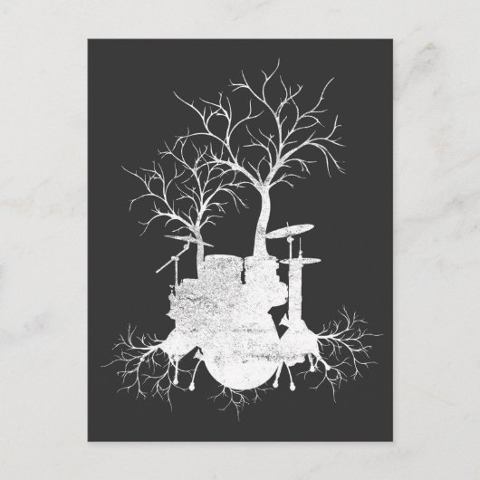 Drum Tree Natuur Music Lover Drummer Art Briefkaart (Voorkant)