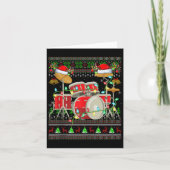 Drum Ugly Christmas Sweater Musical Drum Player Dr Kaart (Voorkant)