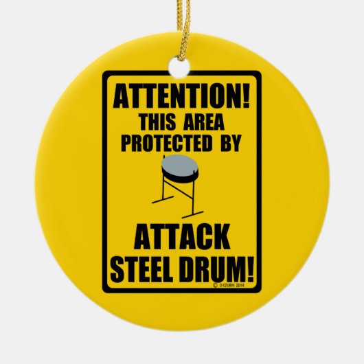 Drum van Attack Steel Keramisch Ornament (Voorkant)