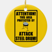 Drum van Attack Steel Keramisch Ornament (Achterkant)