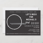 Drum zwart en wit 21ste verjaardag kaart (Voorkant)