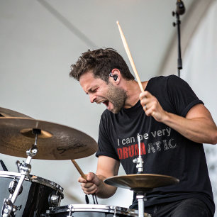 Drumatische Drummer Grappig Quote met Rood Wit Tek T-shirt