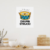 Drumb Struck Funny Drummer Drum Pun Poster (Keuken)