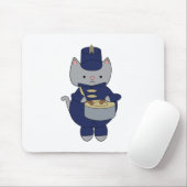 Drumband Drummer Grijze Kat Marineblauw Goud Muismat (Met muis)