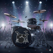 Drumbeat Delight: Drumkit Silhouet Sticker