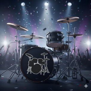 Drumbeat Delight: Drumkit Silhouet Sticker