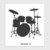 Drumbeat Delight: Drumkit Silhouet Sticker (Vel)