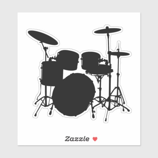 Drumbeat Delight: Drumkit Silhouet Sticker (Vel)
