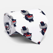 Drumcat Marching Band Navy Blauw Rood Stropdas (Opgerold)