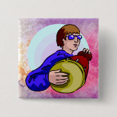 Drumer boy vierkante button 5,1 cm (Voorkant)