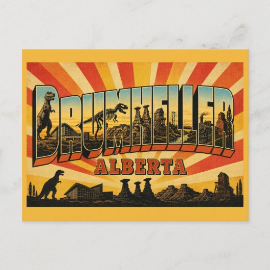 Drumheller Alberta Dinosauriërhoofdstad Briefkaart (Voorkant)