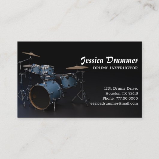 druminstructeur visitekaartje (Voorkant)