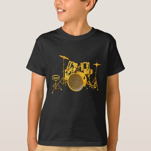 Drumkit - Geel T-shirt (Voorkant)