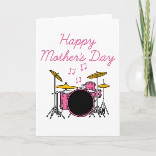 Drumkit Moederdag Drummer Musician Bedankkaart (Voorkant)