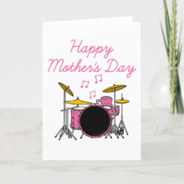 Drumkit Moederdag Drummer Musician Bedankkaart