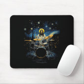 Drumkit percussionist Drummer Van Gogh Jesus spele Muismat (Met muis)