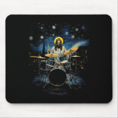Drumkit percussionist Drummer Van Gogh Jesus spele Muismat (Voorkant)