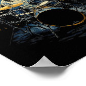 Drumkit percussionist Drummer Van Gogh Jesus spele Poster (Hoek)