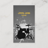 Drumkit Silhouette Splatter Grijs Visitekaartje (Voorkant)
