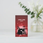 Drumkit Silhouette Splatter Rood Visitekaartje (Staand voorkant)