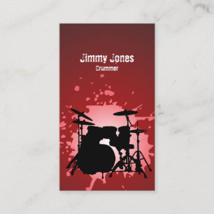 Drumkit Silhouette Splatter Rood Visitekaartje
