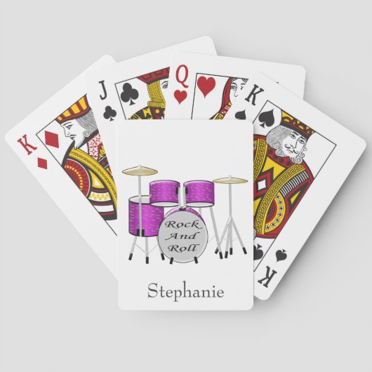 Drumkit voegt alleen naam toe speelkaarten (Achterkant)
