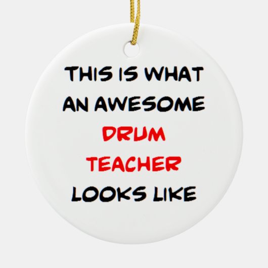 drumleraar, geweldig keramisch ornament (Voorkant)