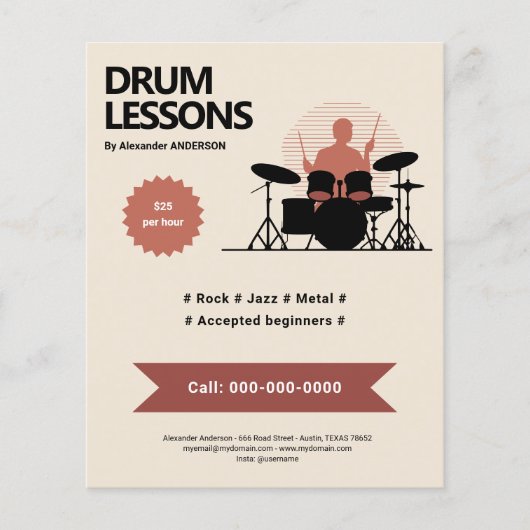 Drumlessen Flyer (Voorkant)