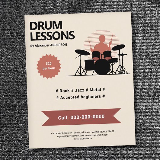 Drumlessen Flyer
