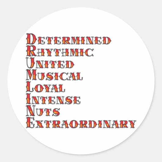Drumline Definition Ronde Sticker (Voorkant)
