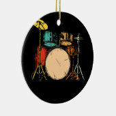 Drumline Drumset  Drummer Keramisch Ornament (Rechts)