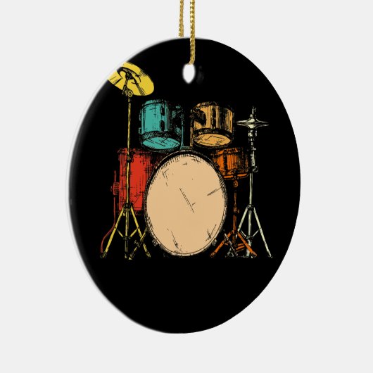 Drumline Drumset  Drummer Keramisch Ornament (Rechts)