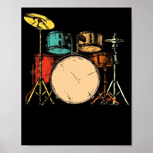 Drumline Drumset  Drummer Poster (Voorkant)