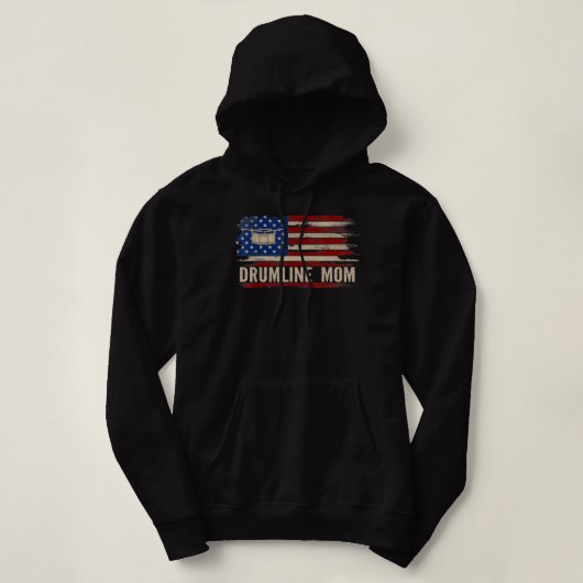Drumline Mam American USA Flag Music Gift Hoodie (Design voorkant)