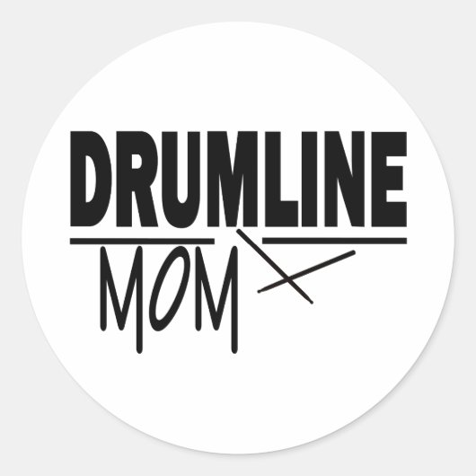 Drumline mama ronde sticker (Voorkant)