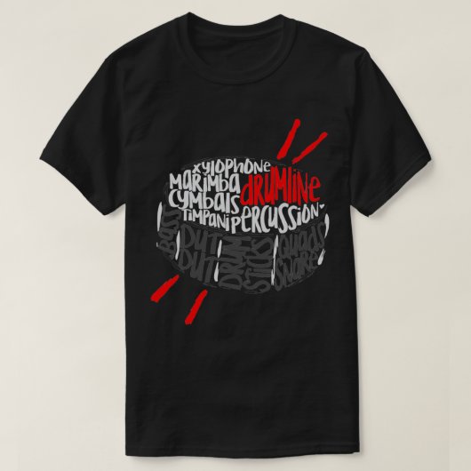 Drumline marching Band Word Cloud Art T-shirt (Design voorkant)