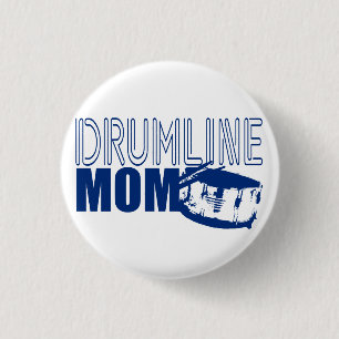 Drumline Mom Blue Ronde Button 3,2 Cm