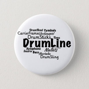 Drumline Word Cloud Black Tekst Ronde Button 5,7 Cm